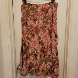 BANDOLINO Tiered Flare Ruffle A-Line Floral Skirt Size 12